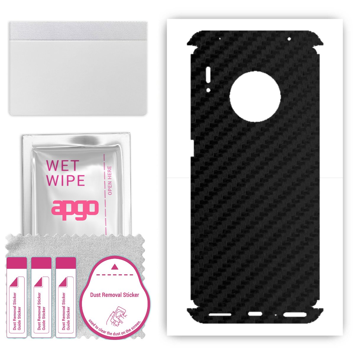 Folia naklejka skórka strukturalna na TYŁ+BOKI do Huawei Mate 30 Pro -  Carbon Czarny - apgo SKINS