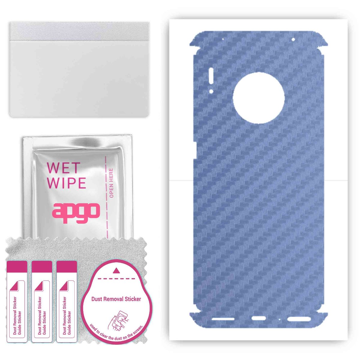 Folia naklejka skórka strukturalna na TYŁ+BOKI do Huawei Mate 30 Pro -  Carbon Granatowy - apgo SKINS