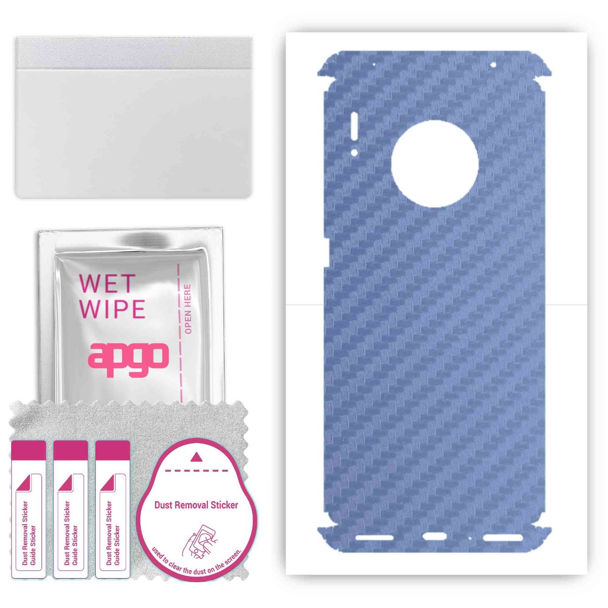 Folia naklejka skórka strukturalna na TYŁ+BOKI do Huawei Mate 30 Pro 5G -  Carbon Granatowy - apgo SKINS