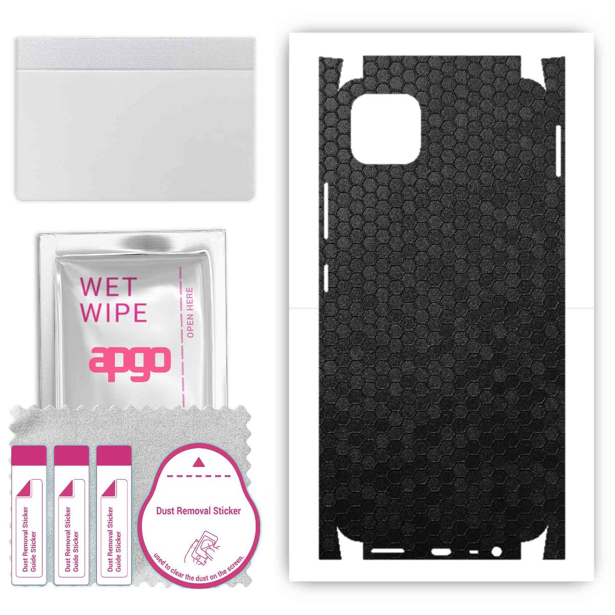 Folia naklejka skórka strukturalna na TYŁ+BOKI do Realme C11 -  Plaster Miodu Czarny - apgo SKINS