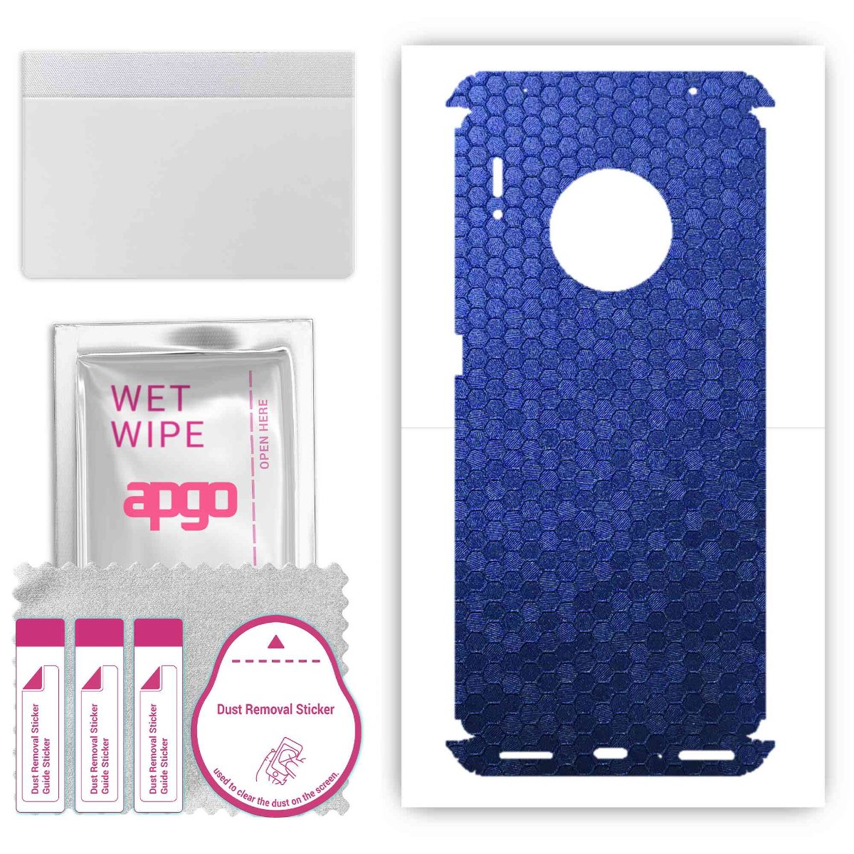 Folia naklejka skórka strukturalna na TYŁ+BOKI do Huawei Mate 30 Pro 5G -  Plaster Miodu Niebieski - apgo SKINS