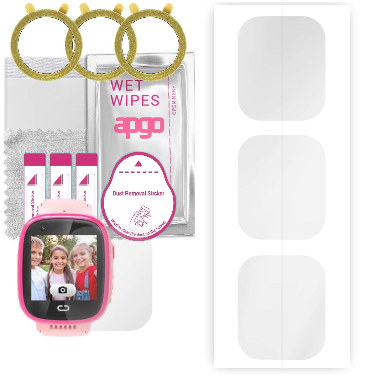 3x Folia hydrożelowa do Locon Watch Video - apgo Smartwatch Hydrogel Protection Ochrona na ekran smartwatcha