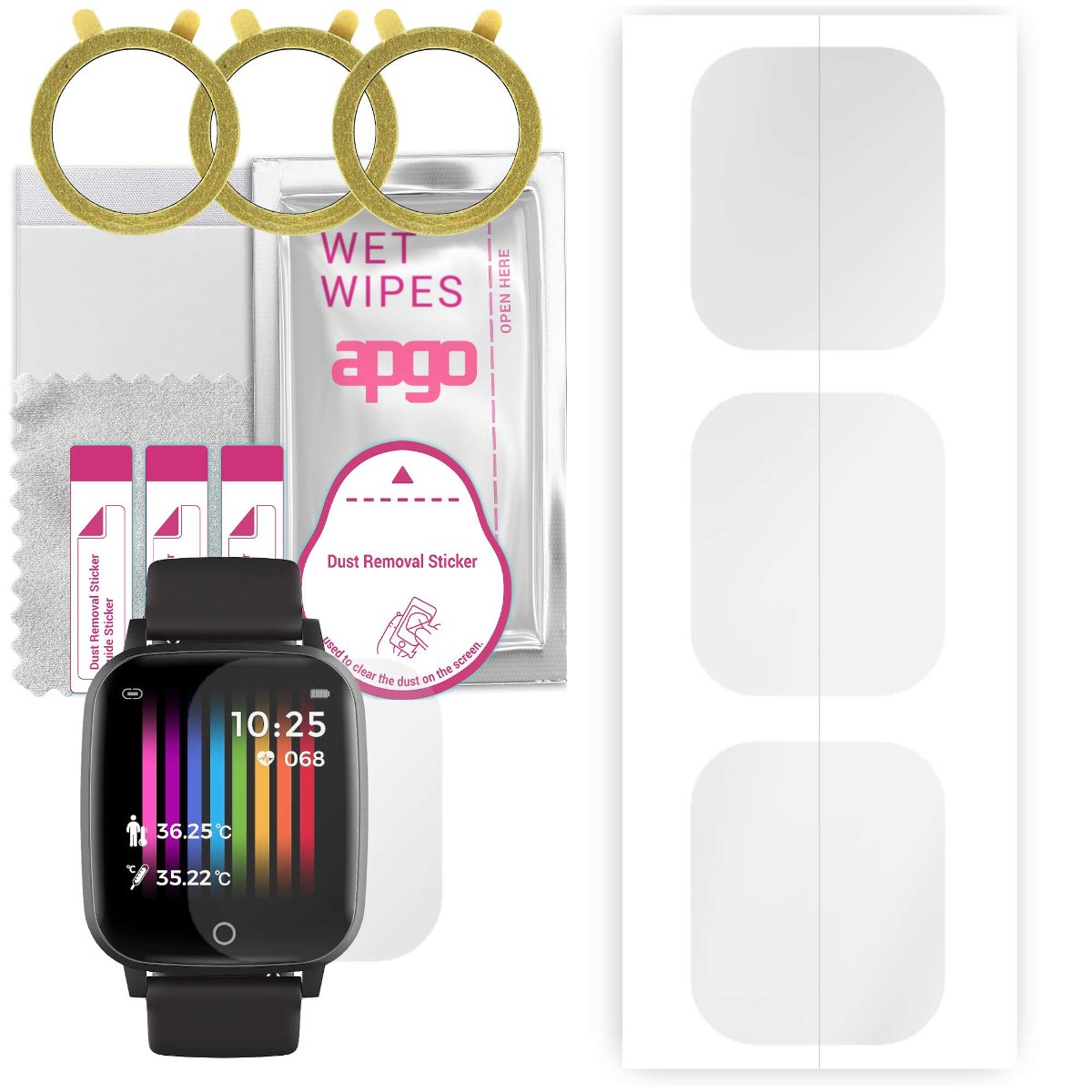 3x Folia hydrożelowa do Bemi TER - apgo Smartwatch Hydrogel Protection Ochrona na ekran smartwatcha