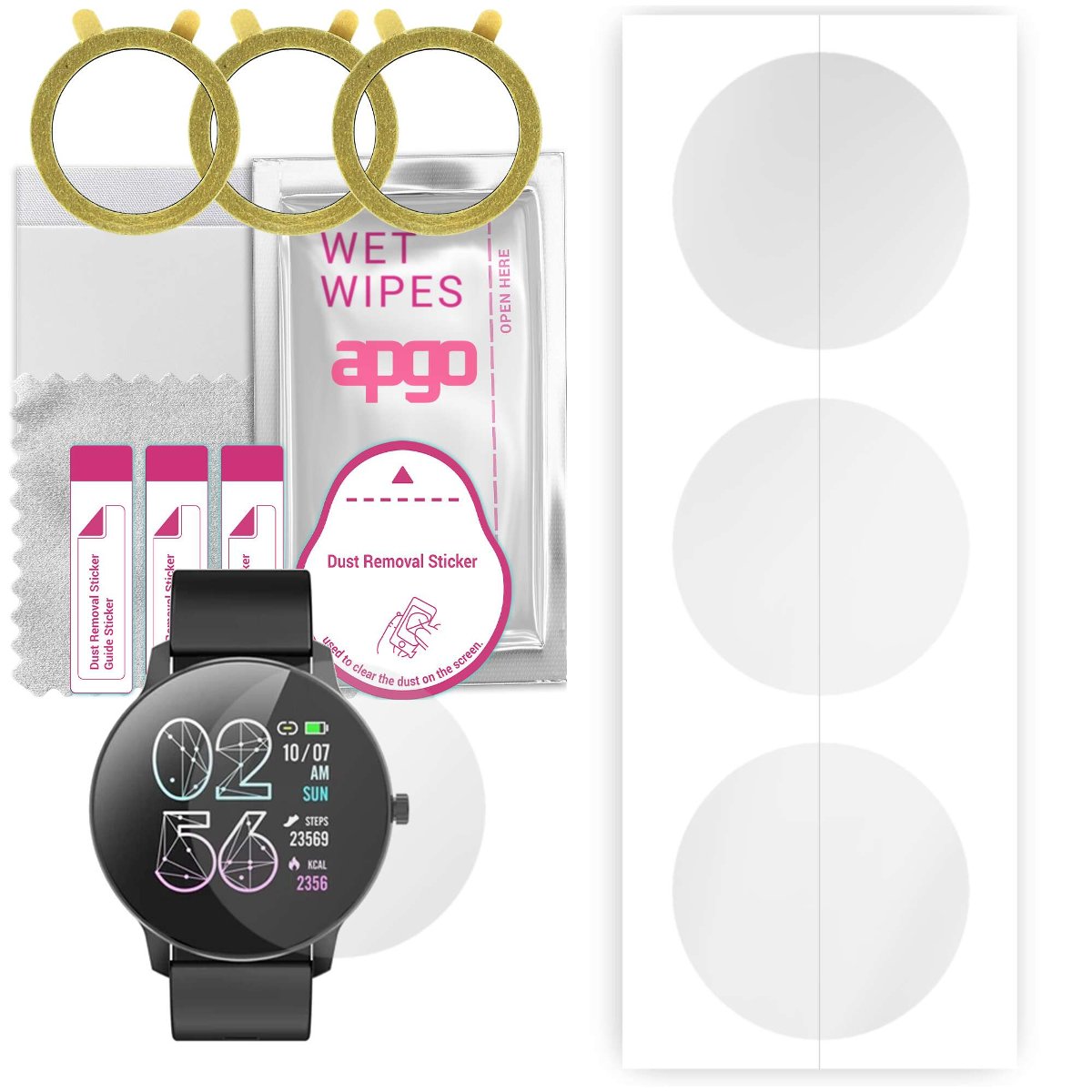 3x Folia hydrożelowa do Bemi Ari - apgo Smartwatch Hydrogel Protection Ochrona na ekran smartwatcha
