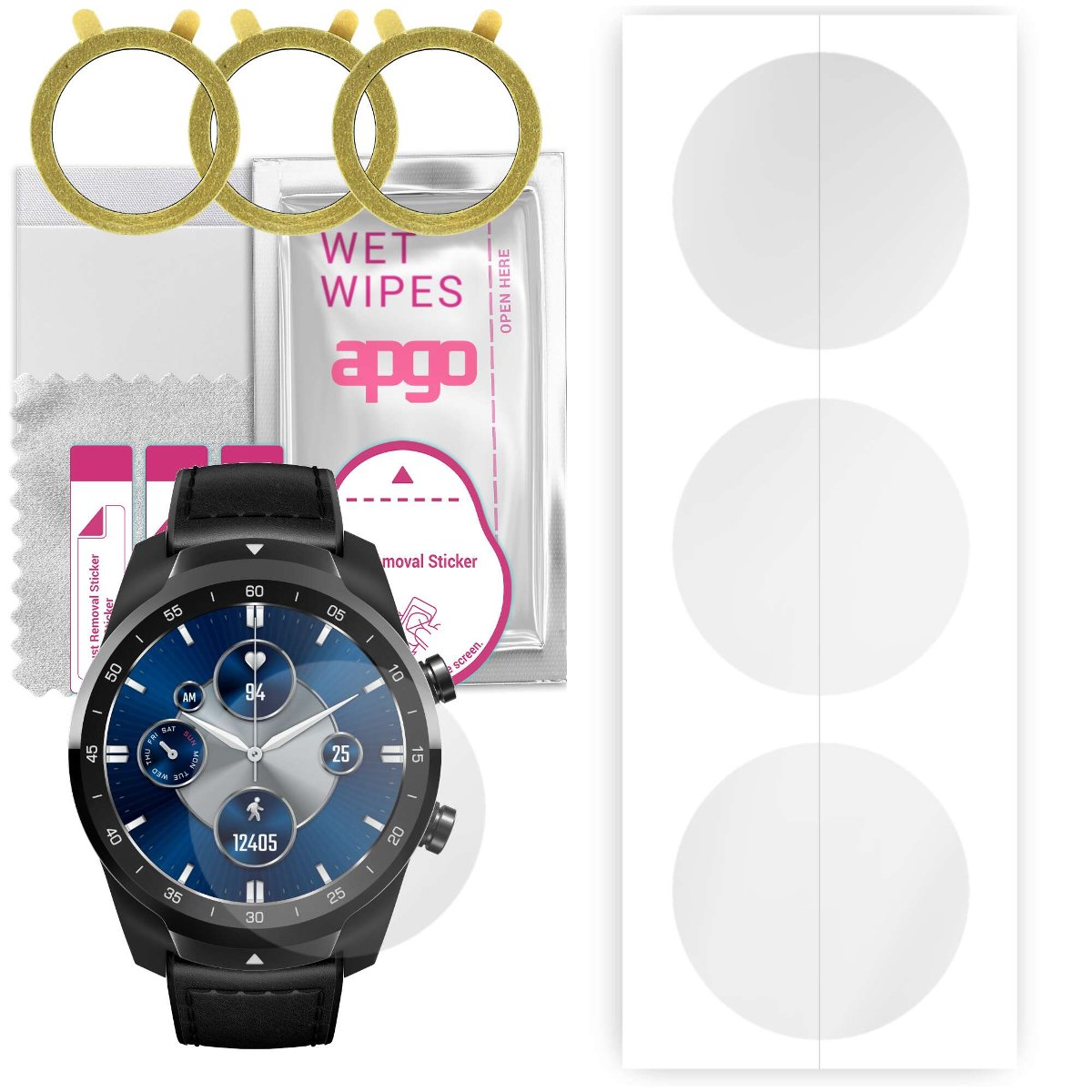 3x Folia hydrożelowa do Mobvoi TicWatch Pro S 2021 - apgo Smartwatch Hydrogel Protection Ochrona na ekran smartwatcha