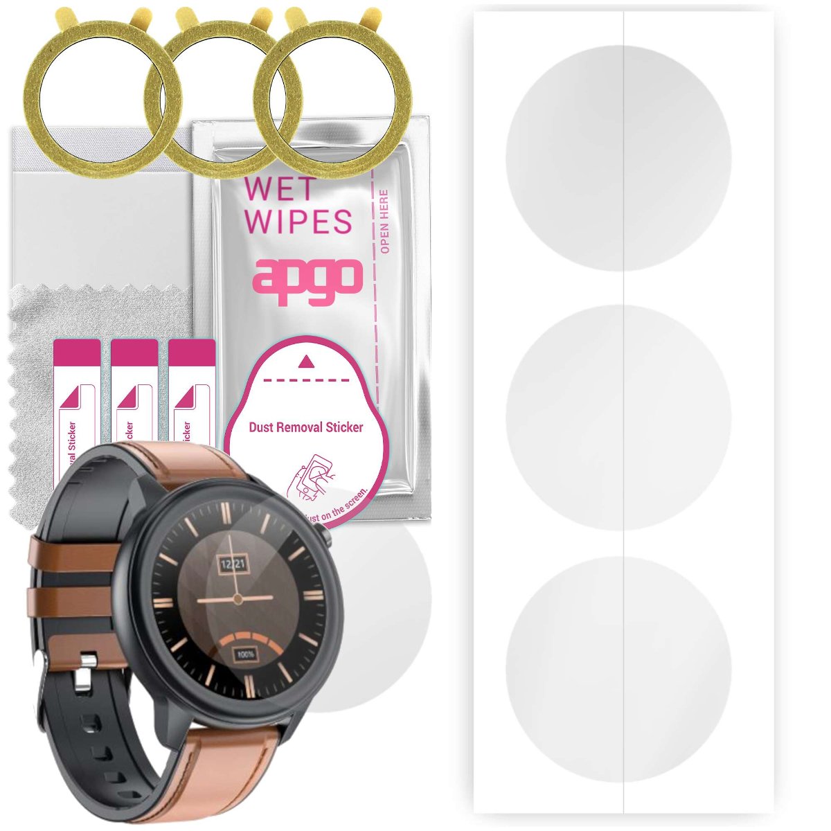 3x Folia hydrożelowa do Maxcom FW46 Xenon - apgo Smartwatch Hydrogel Protection Ochrona na ekran smartwatcha
