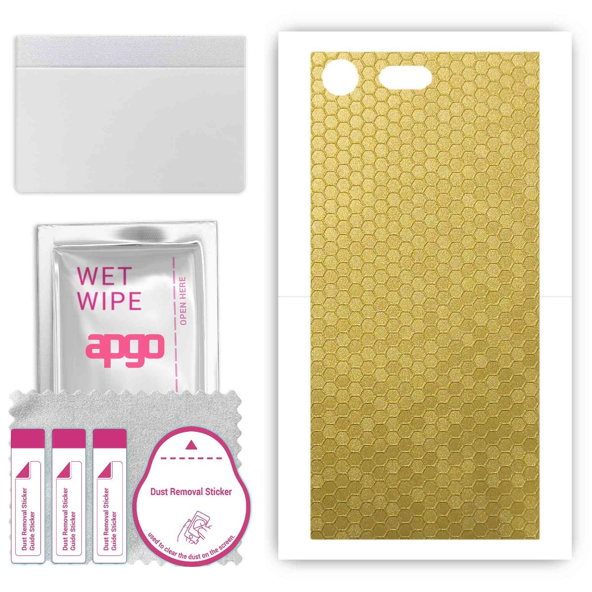 Folia naklejka skórka strukturalna na TYŁ do Sony Xperia XZ Premium -  Plaster Miodu Złoty - apgo SKINS