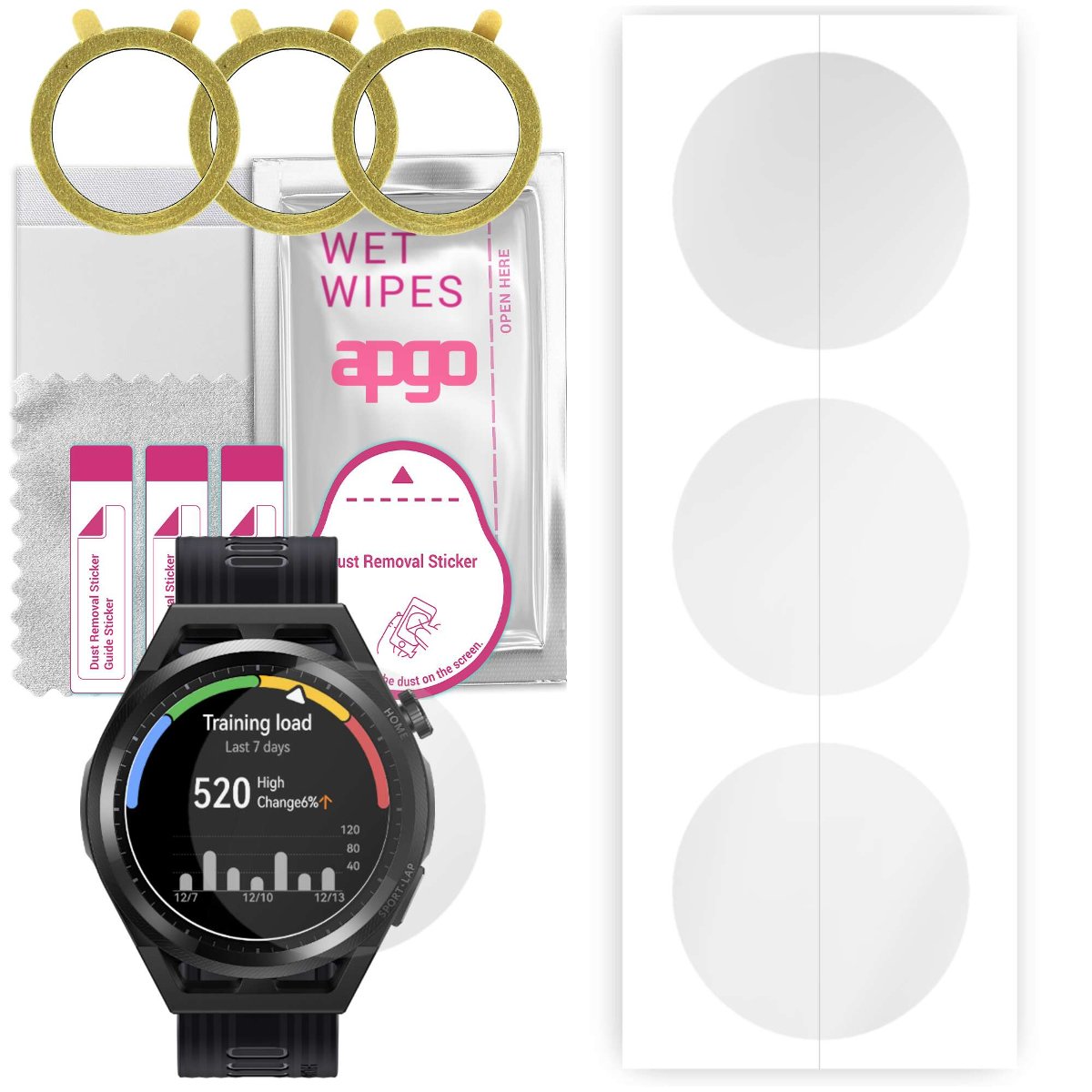 3x Folia hydrożelowa do Huawei Watch GT Runner - apgo Smartwatch Hydrogel Protection Ochrona na ekran smartwatcha