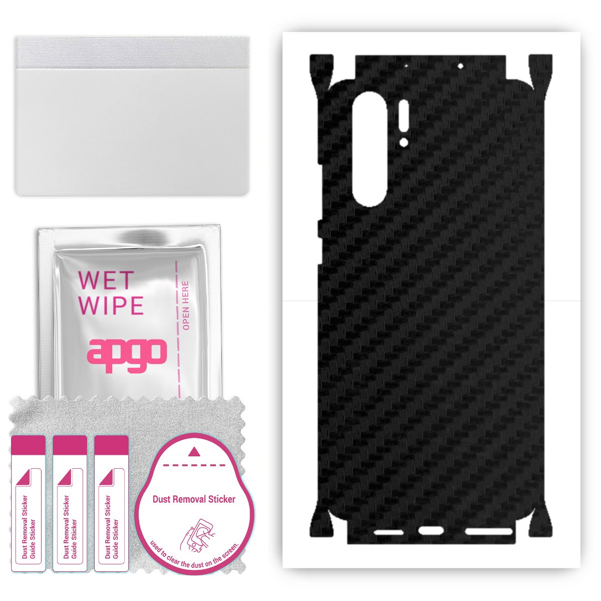Folia naklejka skórka strukturalna na TYŁ+BOKI do Huawei P30 Pro -  Carbon Czarny - apgo SKINS