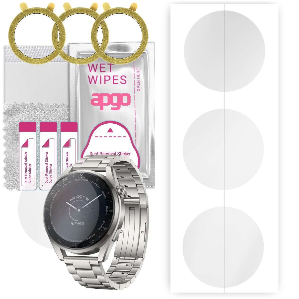 3x Folia hydrożelowa do Huawei Watch 3 Pro Elite - apgo Smartwatch Hydrogel Protection Ochrona na ekran smartwatcha