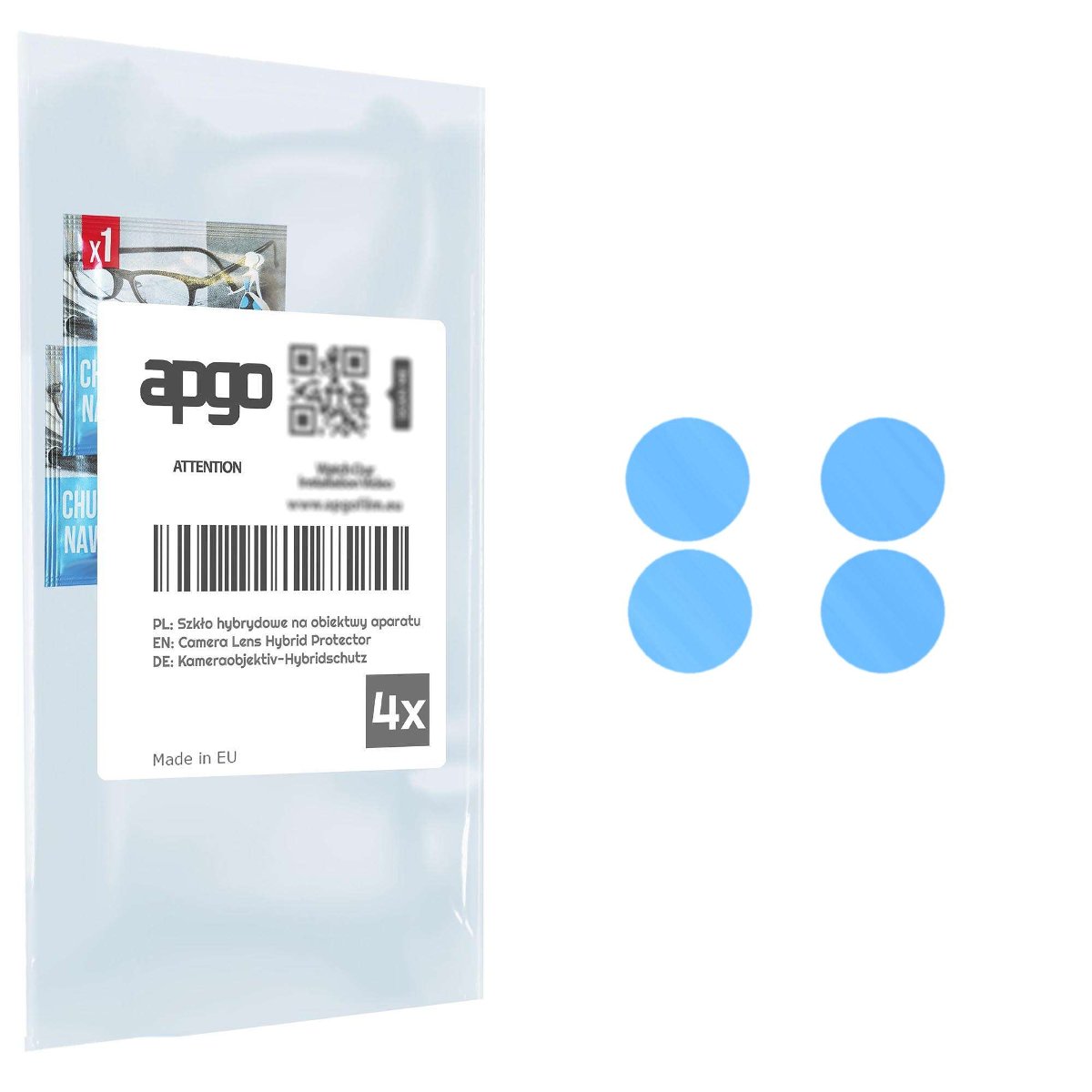 4x Szkło hybrydowe na aparat obiektyw kamerę 9H do Doogee V10 - apgo hybrid Camera Lens Protector