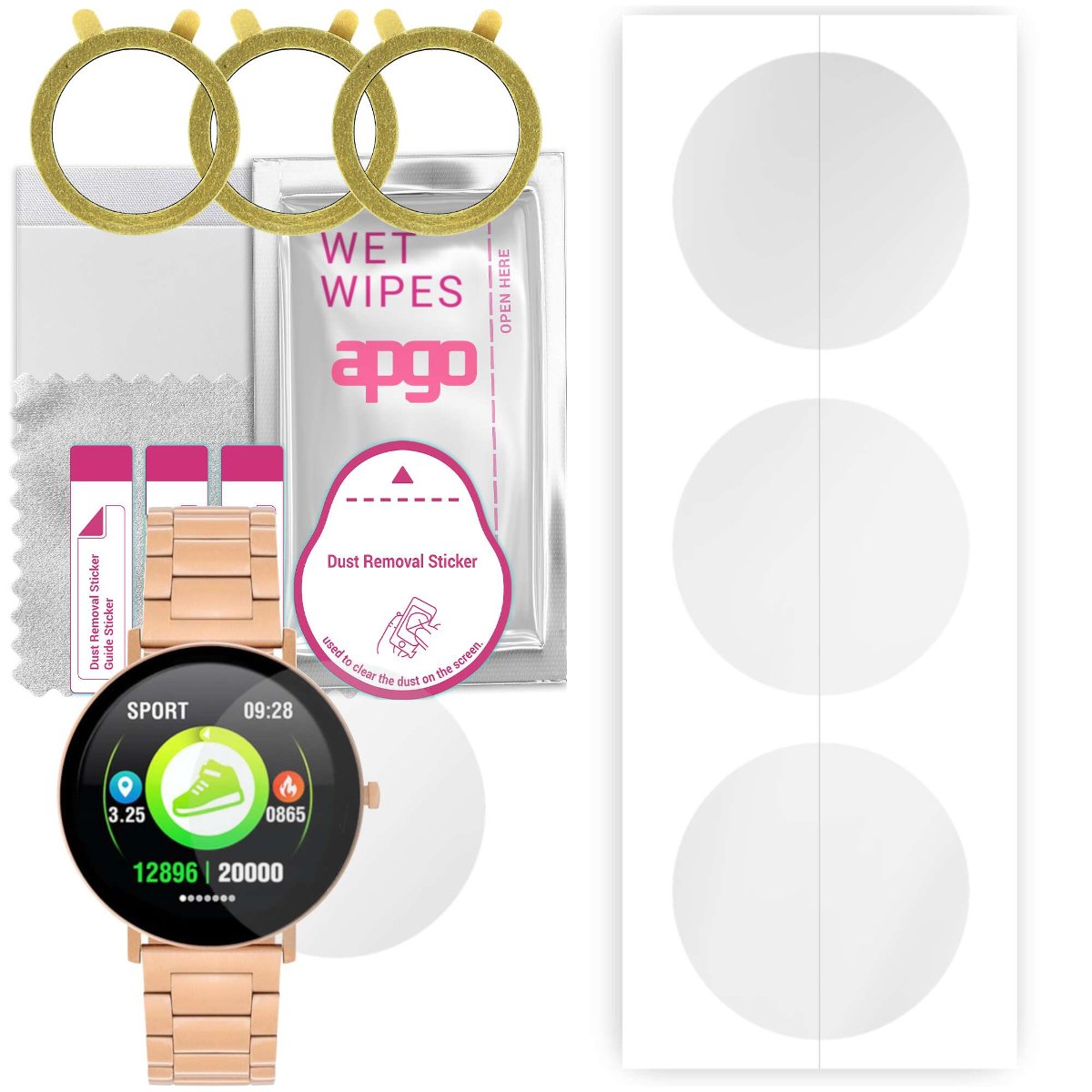 3x Folia hydrożelowa do Kello F25 - apgo Smartwatch Hydrogel Protection Ochrona na ekran smartwatcha