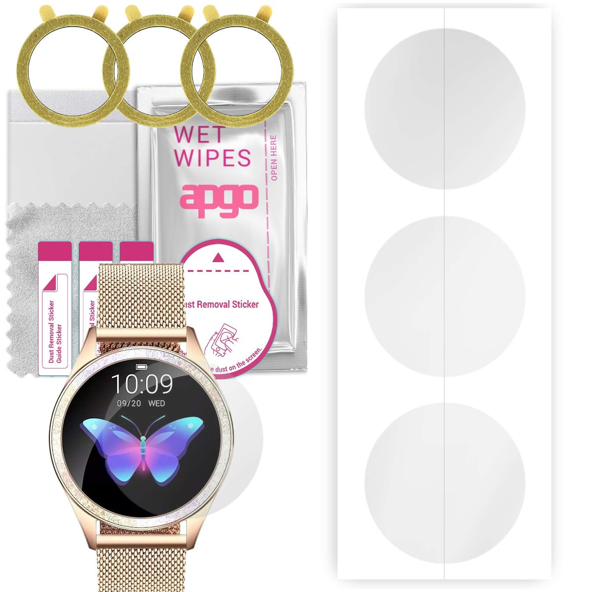 3x Folia hydrożelowa do G.Rossi G.RSWBF1-4D1-2 SW017 - apgo Smartwatch Hydrogel Protection Ochrona na ekran smartwatcha