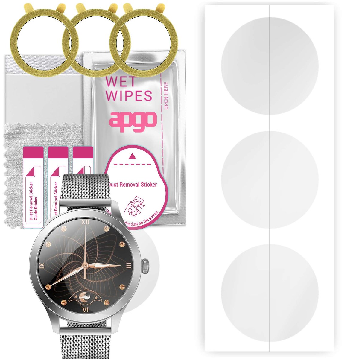 3x Folia hydrożelowa do G.Rossi SW014 - apgo Smartwatch Hydrogel Protection Ochrona na ekran smartwatcha