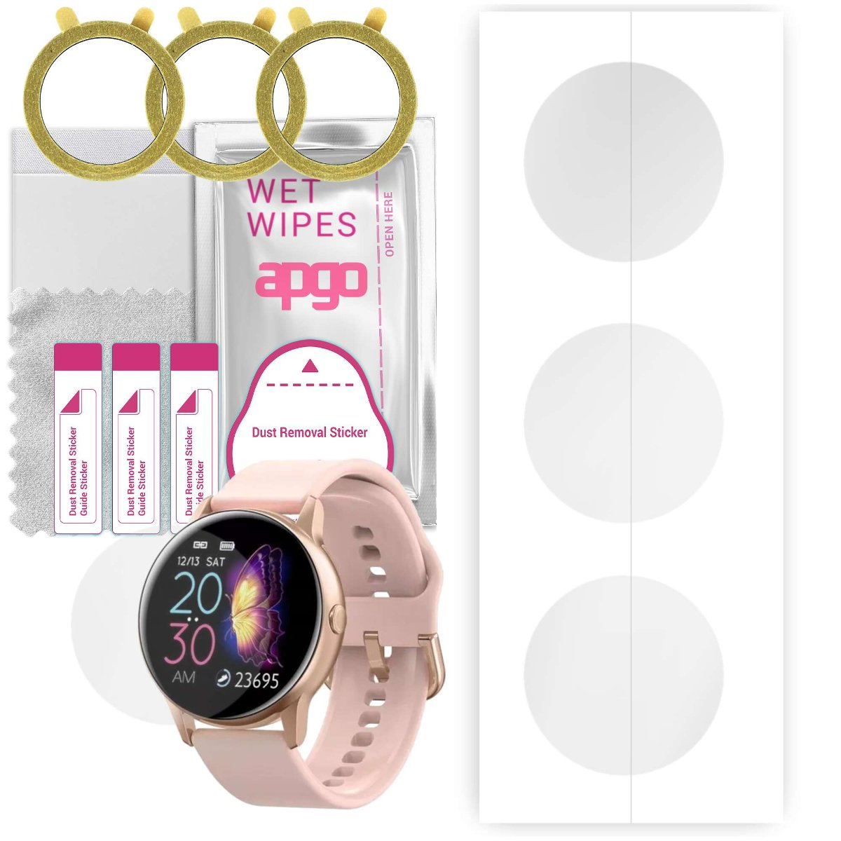 3x Folia hydrożelowa do Smartwatch AW88 - apgo Smartwatch Hydrogel Protection Ochrona na ekran smartwatcha