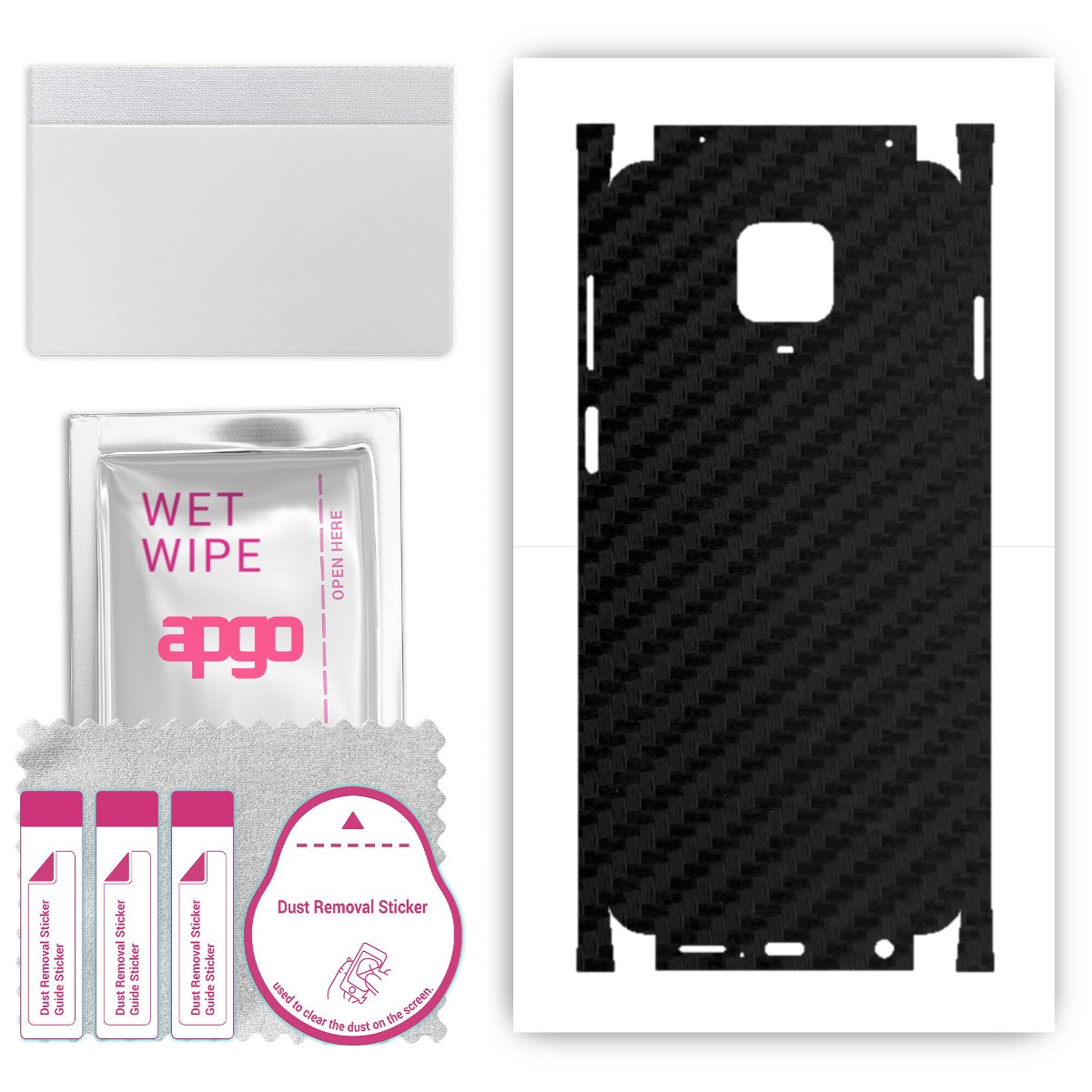 Folia naklejka skórka strukturalna na TYŁ+BOKI do Xiaomi Redmi Note 9S -  Carbon Czarny - apgo SKINS