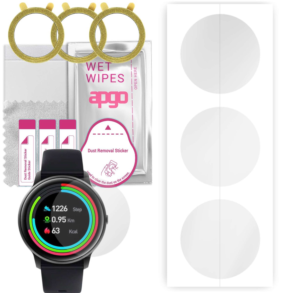 3x Folia hydrożelowa do Xiaomi Imilab KW66 - apgo Smartwatch Hydrogel Protection Ochrona na ekran smartwatcha