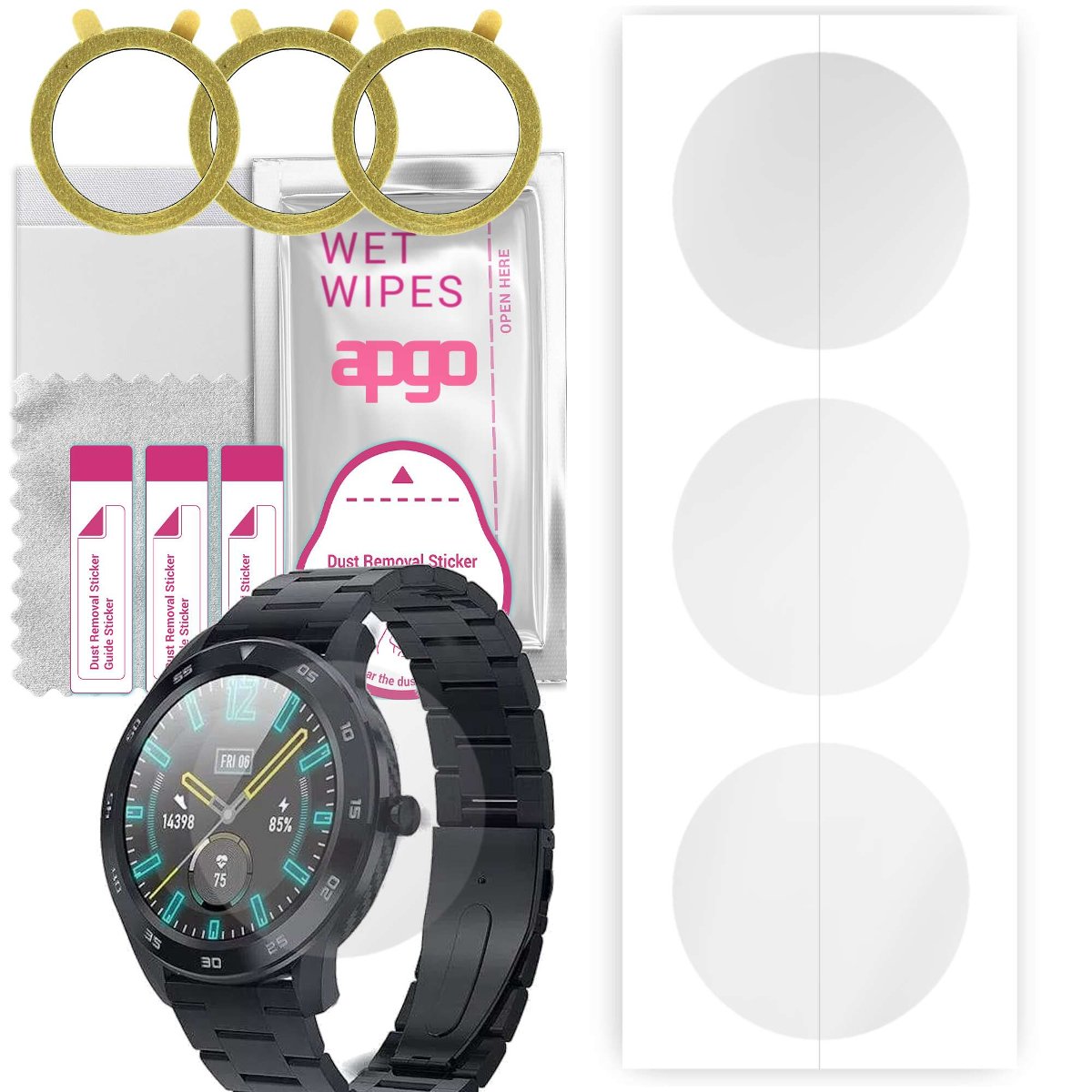 3x Folia hydrożelowa do Garett GT22S - apgo Smartwatch Hydrogel Protection Ochrona na ekran smartwatcha