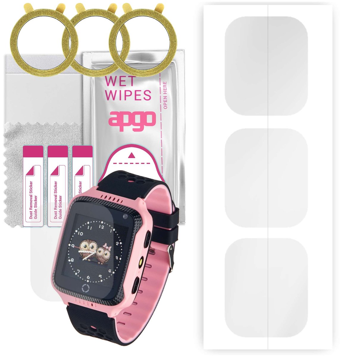3x Folia hydrożelowa do Garett GPS Junior 2 (dla dzieci) - apgo Smartwatch Hydrogel Protection Ochrona na ekran smartwatcha