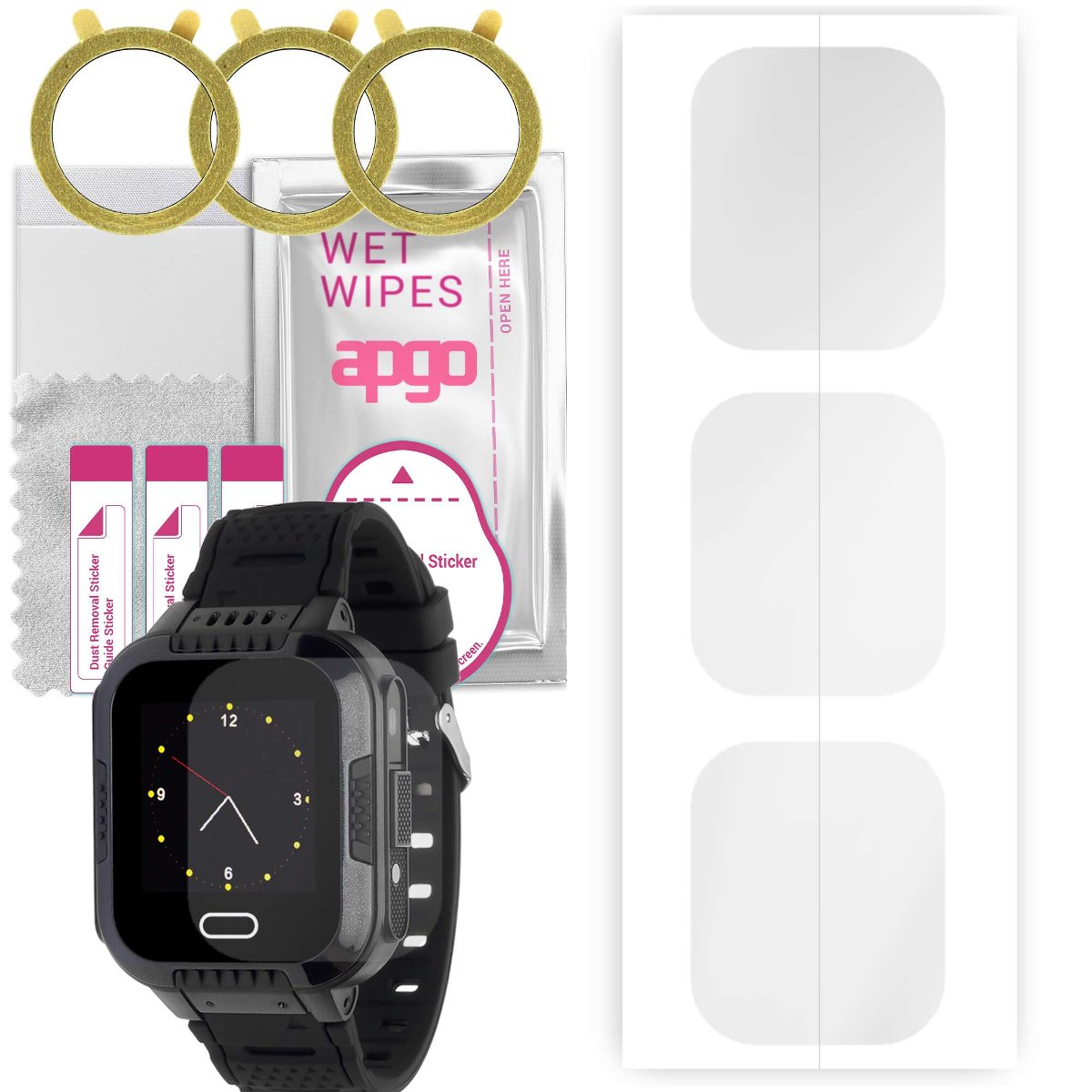 3x Folia hydrożelowa do Garett Cool (dla dzieci) - apgo Smartwatch Hydrogel Protection Ochrona na ekran smartwatcha