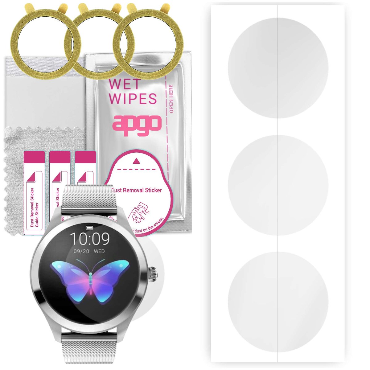 3x Folia hydrożelowa do Oro-Med Oro-Smart Lady - apgo Smartwatch Hydrogel Protection Ochrona na ekran smartwatcha