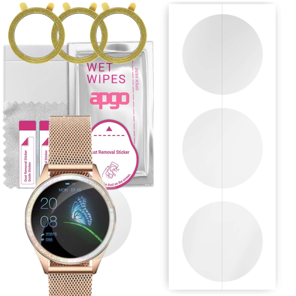 3x Folia hydrożelowa do Oro-Med Oro-Smart Cristal - apgo Smartwatch Hydrogel Protection Ochrona na ekran smartwatcha