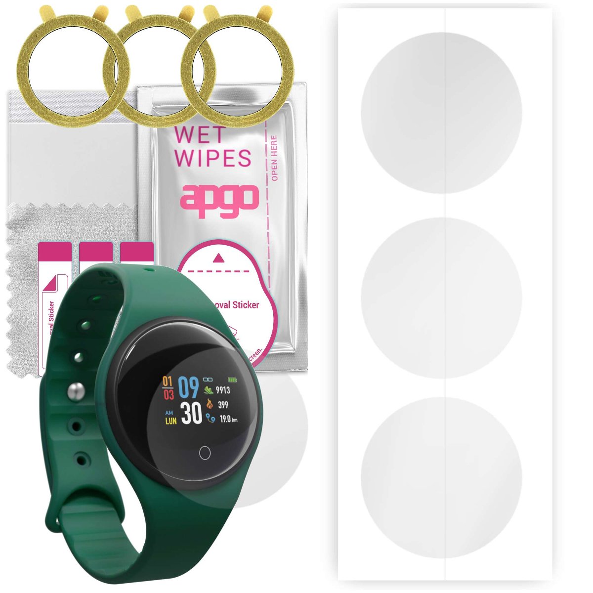 3x Folia hydrożelowa do Motus Color - apgo Smartwatch Hydrogel Protection Ochrona na ekran smartwatcha