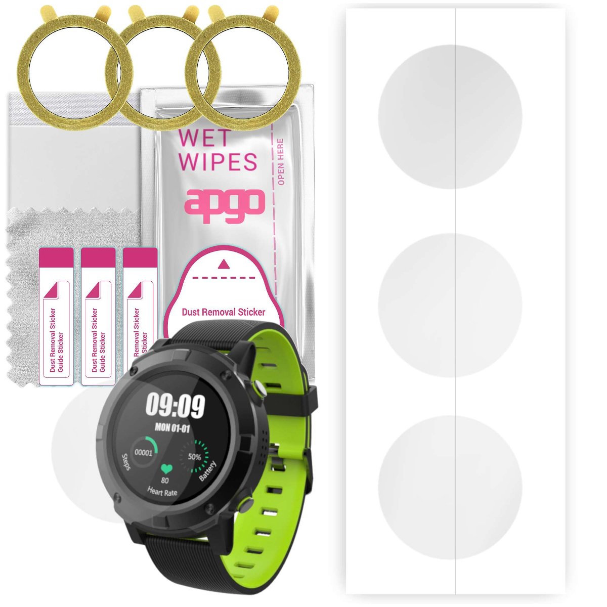 3x Folia hydrożelowa do Motus Amoled - apgo Smartwatch Hydrogel Protection Ochrona na ekran smartwatcha