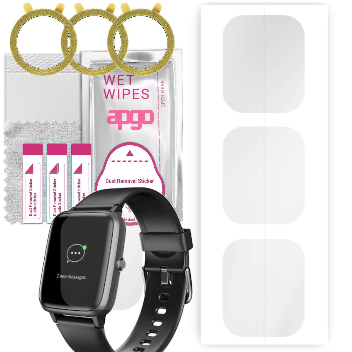 3x Folia hydrożelowa do Hama Fit Watch 5910 - apgo Smartwatch Hydrogel Protection Ochrona na ekran smartwatcha