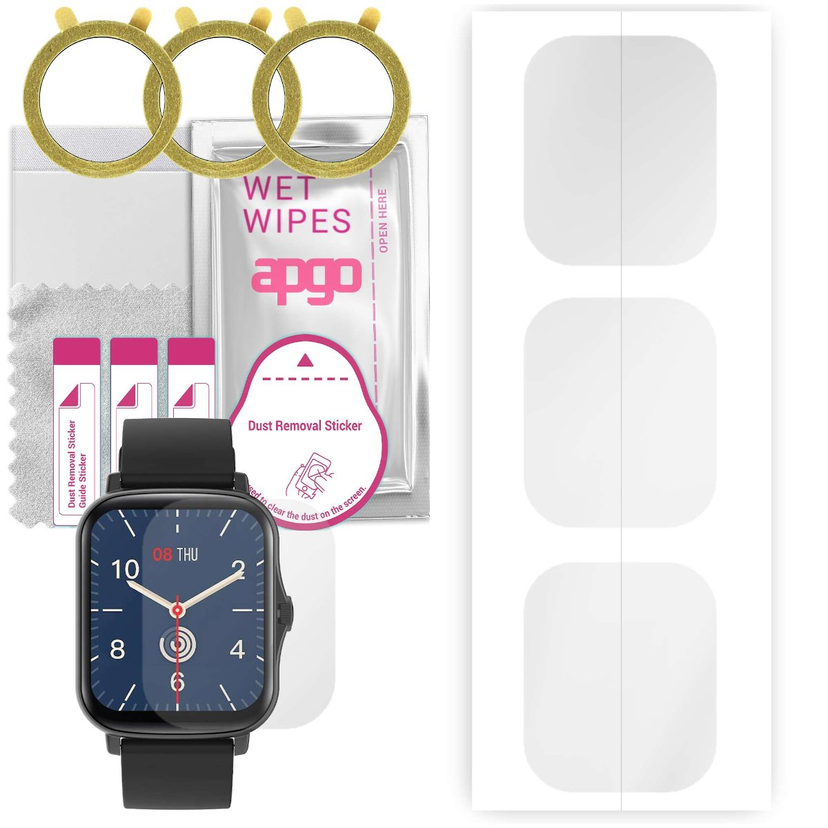 3x Folia hydrożelowa do Colmi P8 Plus - apgo Smartwatch Hydrogel Protection Ochrona na ekran smartwatcha