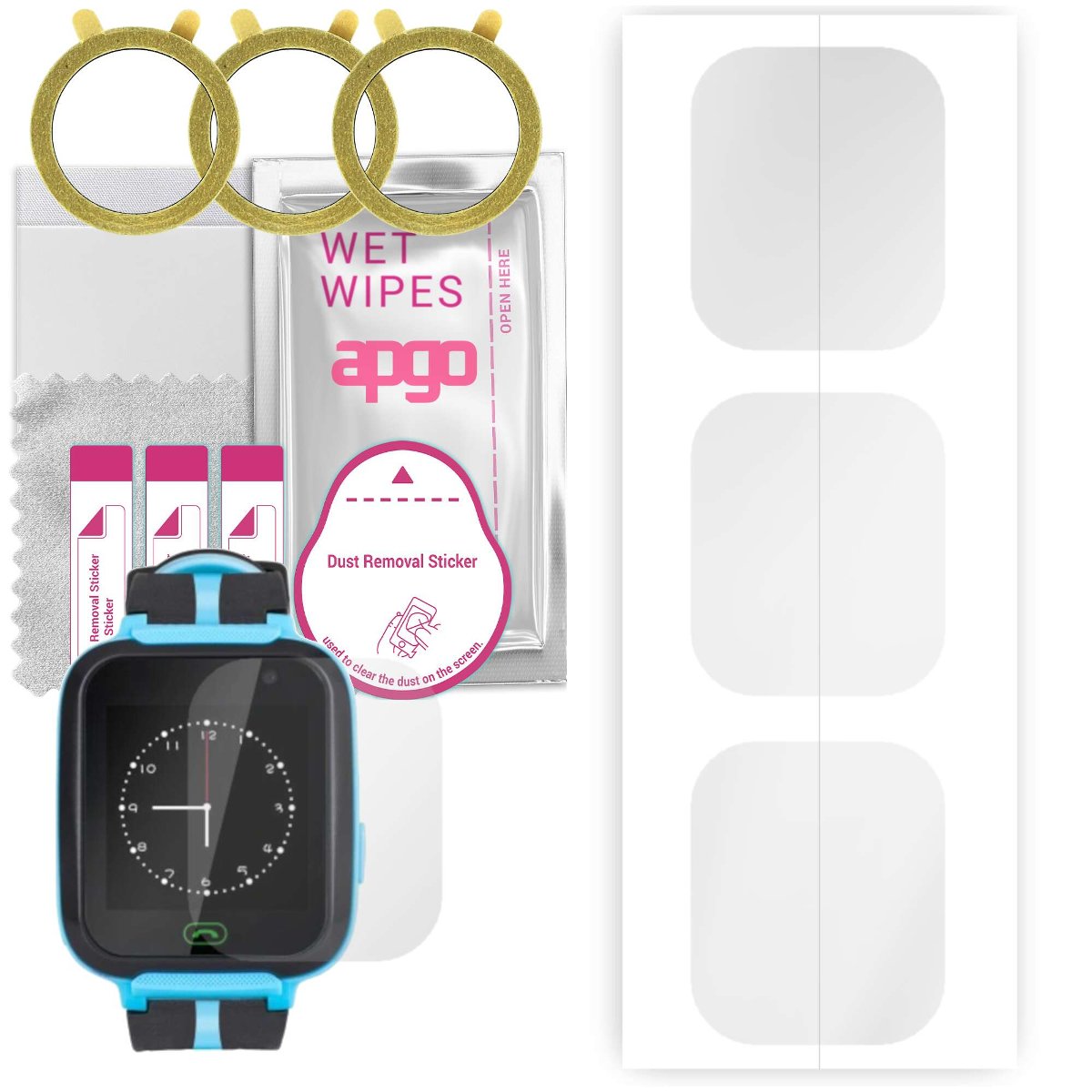 3x Folia hydrożelowa do Kruger&Matz SmartKid - apgo Smartwatch Hydrogel Protection Ochrona na ekran smartwatcha