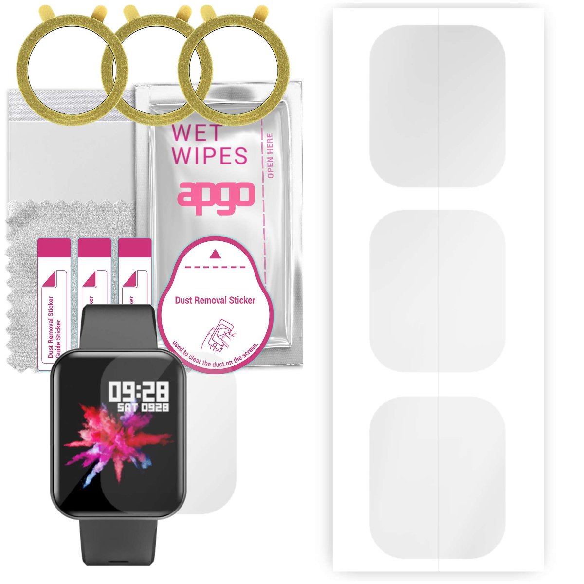 3x Folia hydrożelowa do Lenovo Carme 2 - apgo Smartwatch Hydrogel Protection Ochrona na ekran smartwatcha