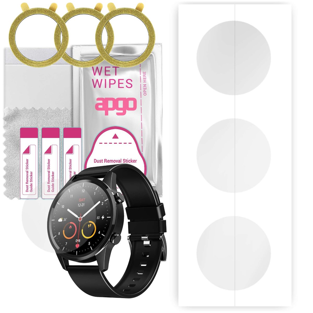 3x Folia hydrożelowa do Media-tech Active Band Monaco - apgo Smartwatch Hydrogel Protection Ochrona na ekran smartwatcha