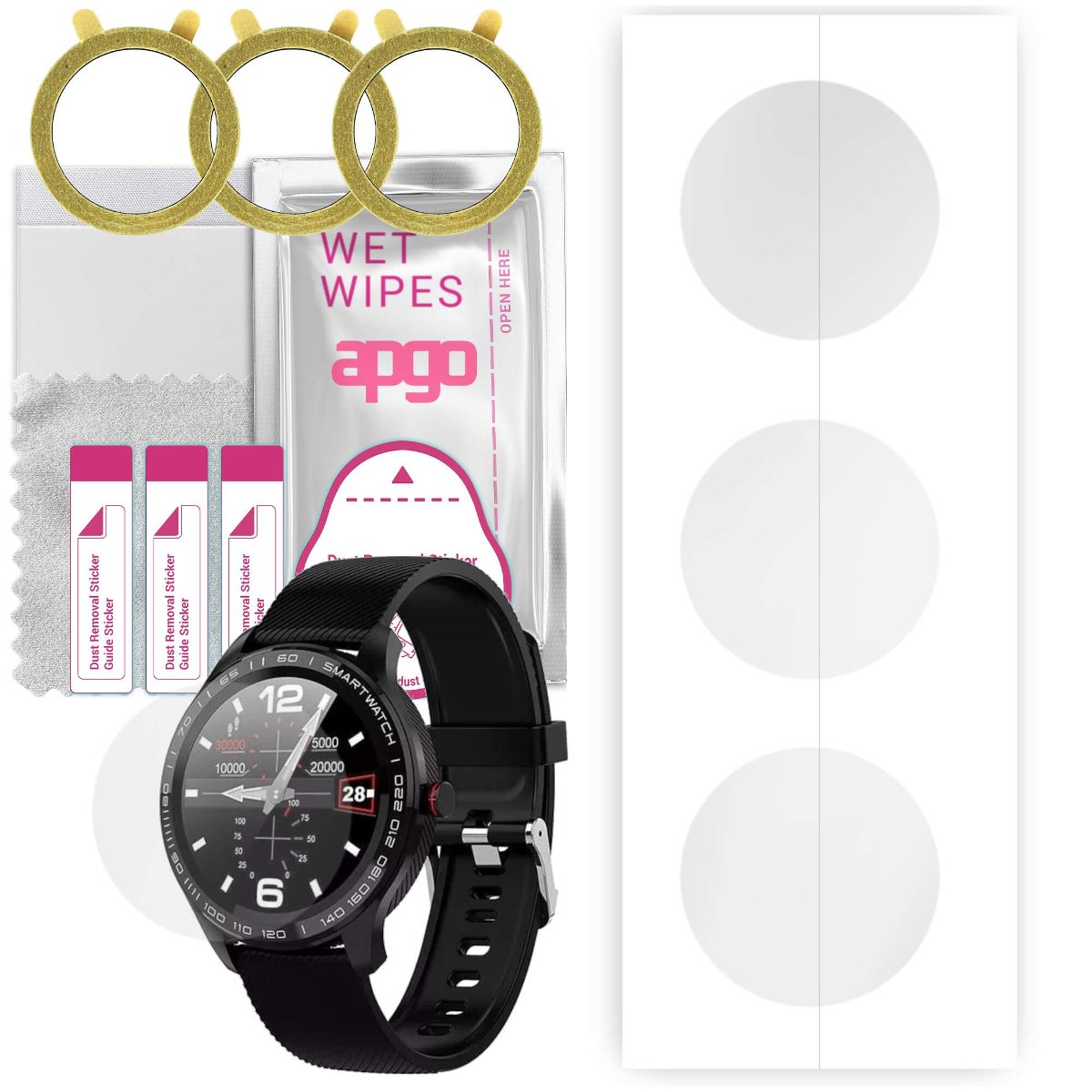 3x Folia hydrożelowa do Garett Men 3S - apgo Smartwatch Hydrogel Protection Ochrona na ekran smartwatcha