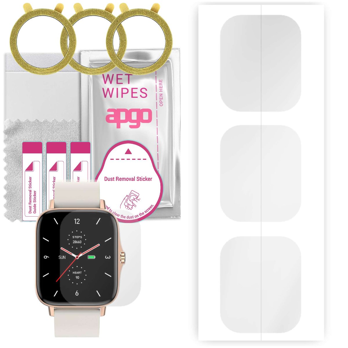3x Folia hydrożelowa do Garett Sport Activity - apgo Smartwatch Hydrogel Protection Ochrona na ekran smartwatcha