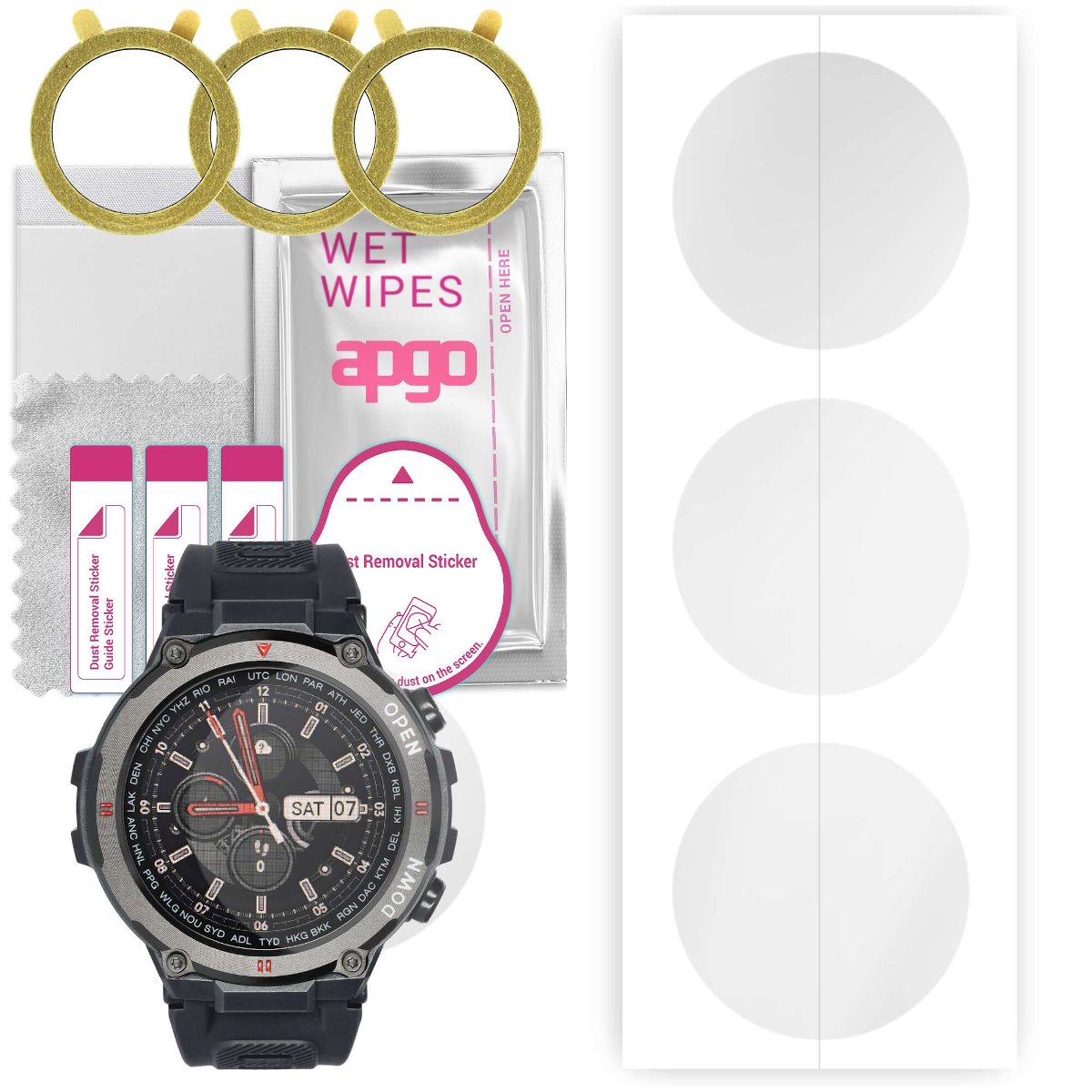 3x Folia hydrożelowa do Garett Sport Tactic - apgo Smartwatch Hydrogel Protection Ochrona na ekran smartwatcha