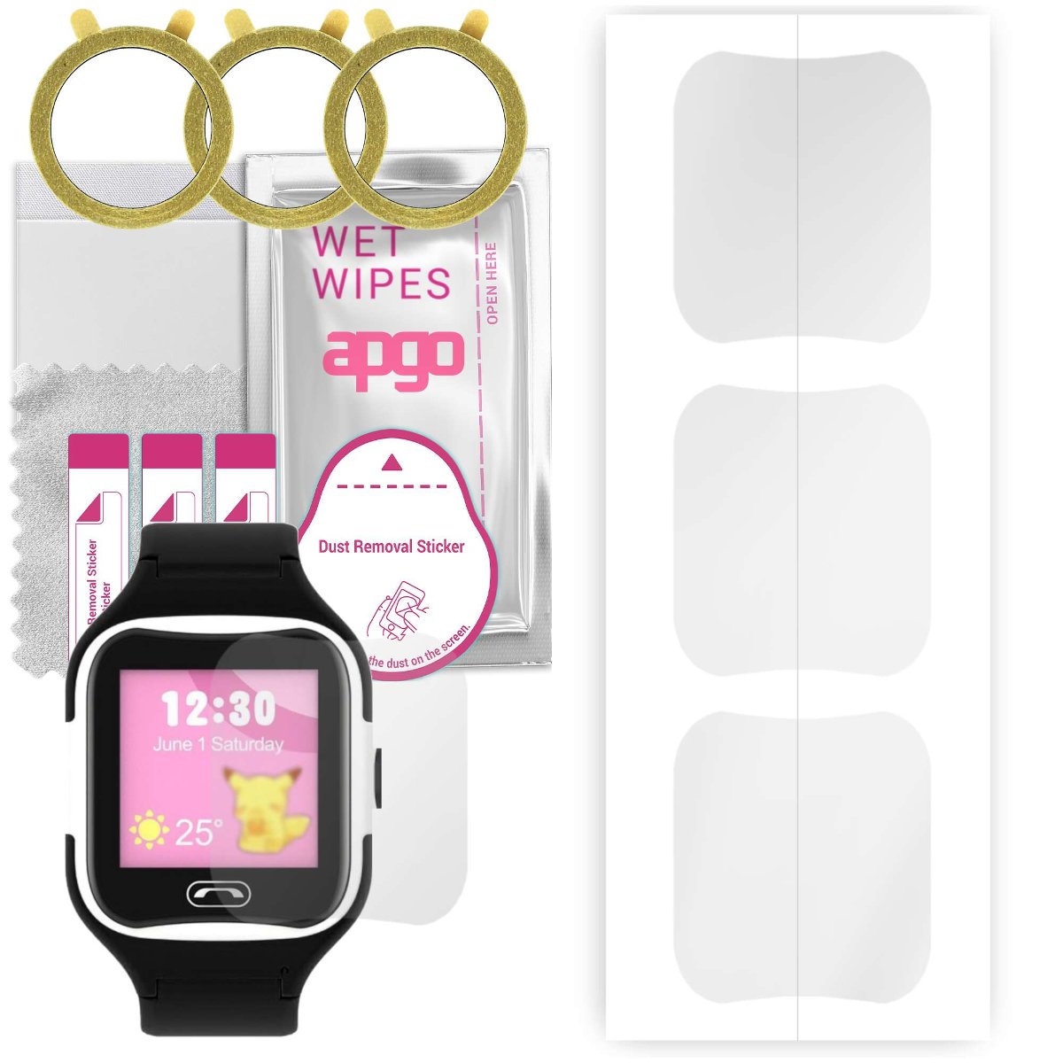 3x Folia hydrożelowa do Kids Pacific08 - apgo Smartwatch Hydrogel Protection Ochrona na ekran smartwatcha