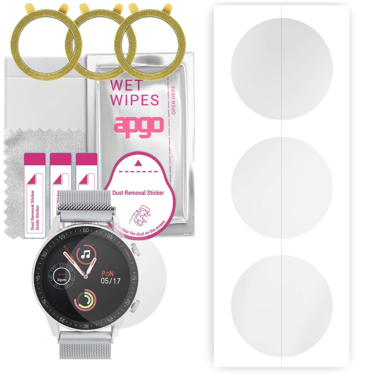 3x Folia hydrożelowa do Garett Gentleman GT - apgo Smartwatch Hydrogel Protection Ochrona na ekran smartwatcha