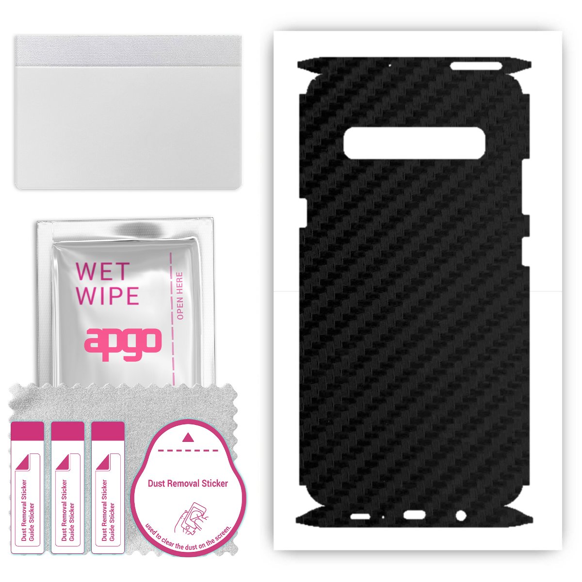 Folia naklejka skórka strukturalna na TYŁ+BOKI do Samsung Galaxy S10 5G -  Carbon Czarny - apgo SKINS