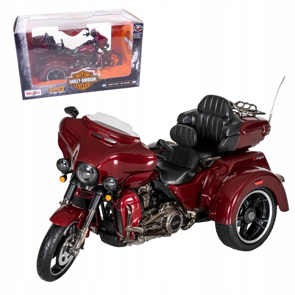 Harley Davidson 2021 Cvo Tri Glide Model Skala 1:12 Maisto