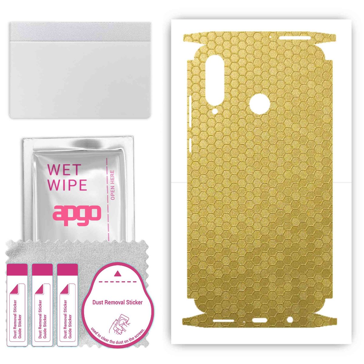 Folia naklejka skórka strukturalna na TYŁ+BOKI do Huawei P30 lite -  Plaster Miodu Złoty - apgo SKINS