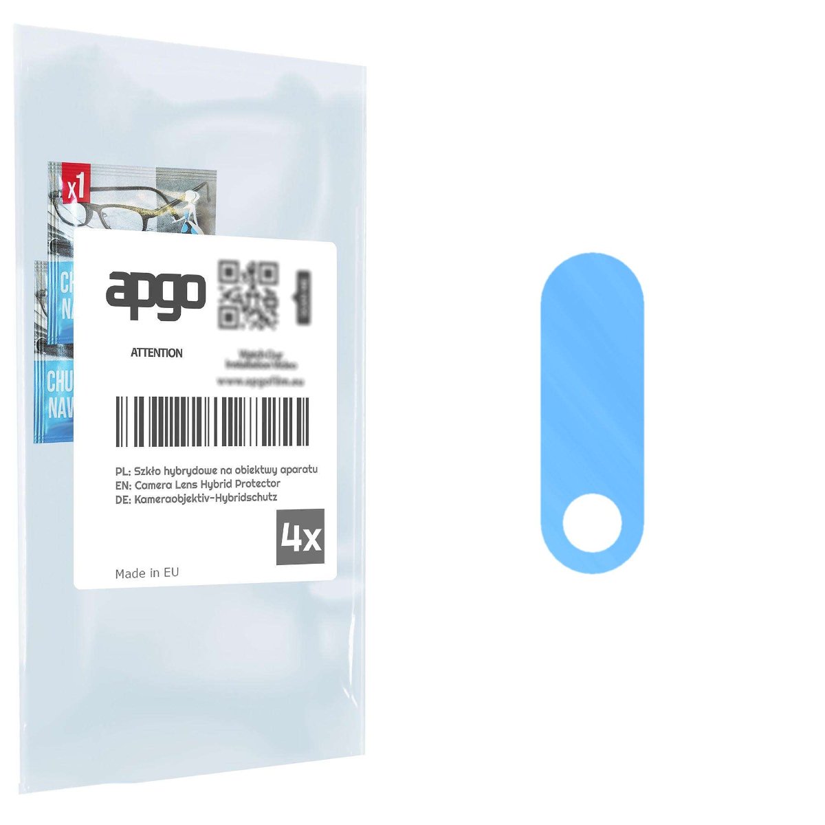 4x Szkło hybrydowe na aparat obiektyw kamerę 9H do Motorola Moto E7i Power - apgo hybrid Camera Lens Protector