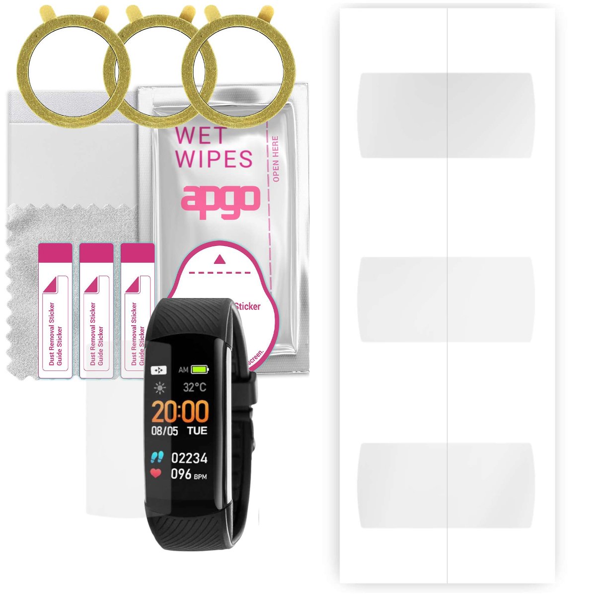 3x Folia hydrożelowa do Rubicon RNCE59 - apgo Smartwatch Hydrogel Protection Ochrona na ekran smartwatcha