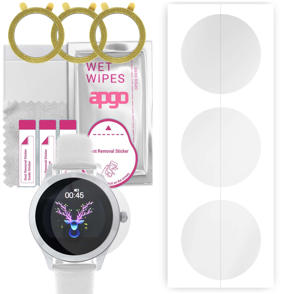 3x Folia hydrożelowa do Rubicon RNBE36 - apgo Smartwatch Hydrogel Protection Ochrona na ekran smartwatcha