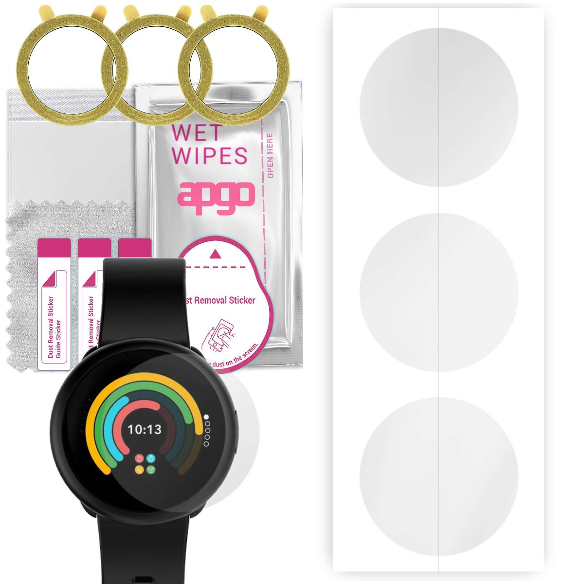 3x Folia hydrożelowa do MyKronoz ZeRound3 Lite - apgo Smartwatch Hydrogel Protection Ochrona na ekran smartwatcha