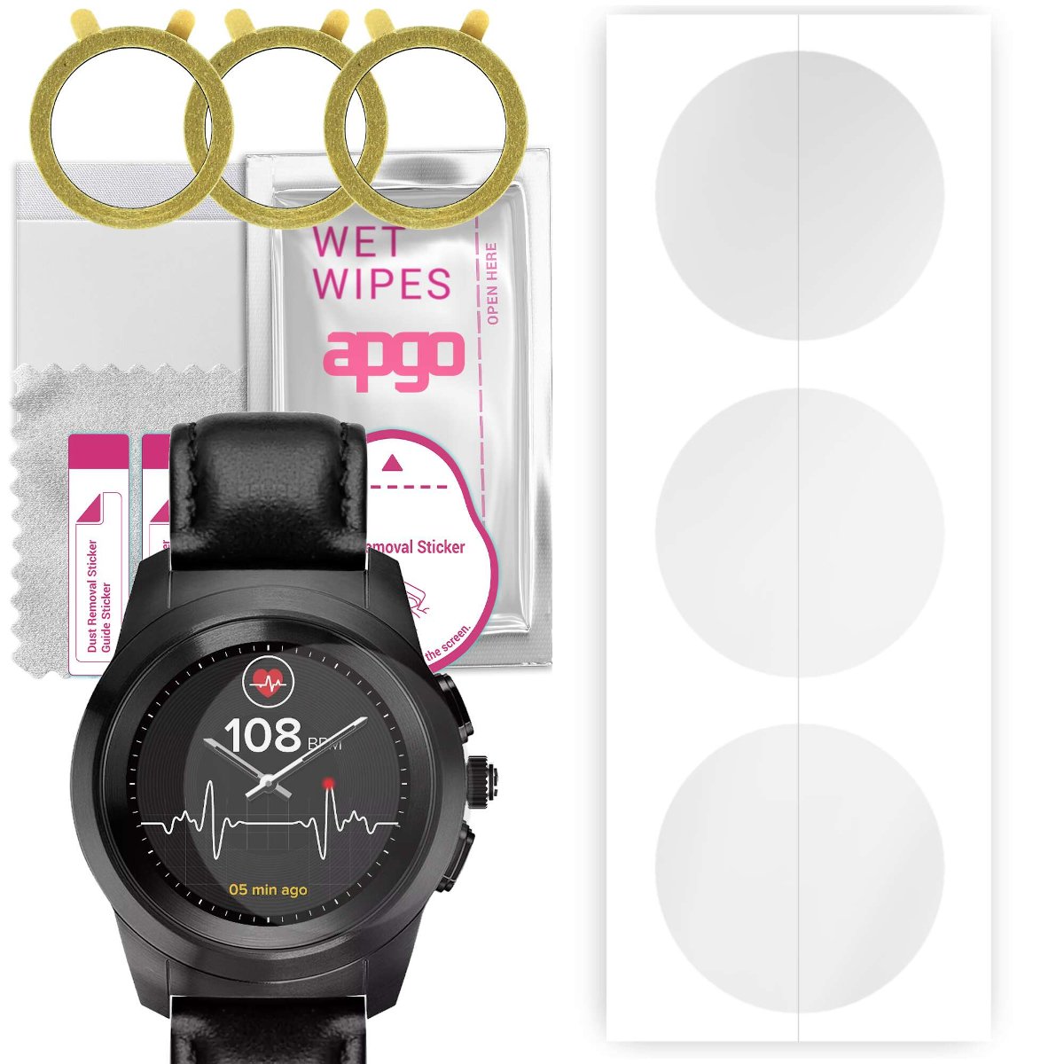 3x Folia hydrożelowa do MyKronoz ZeTime Premium - apgo Smartwatch Hydrogel Protection Ochrona na ekran smartwatcha