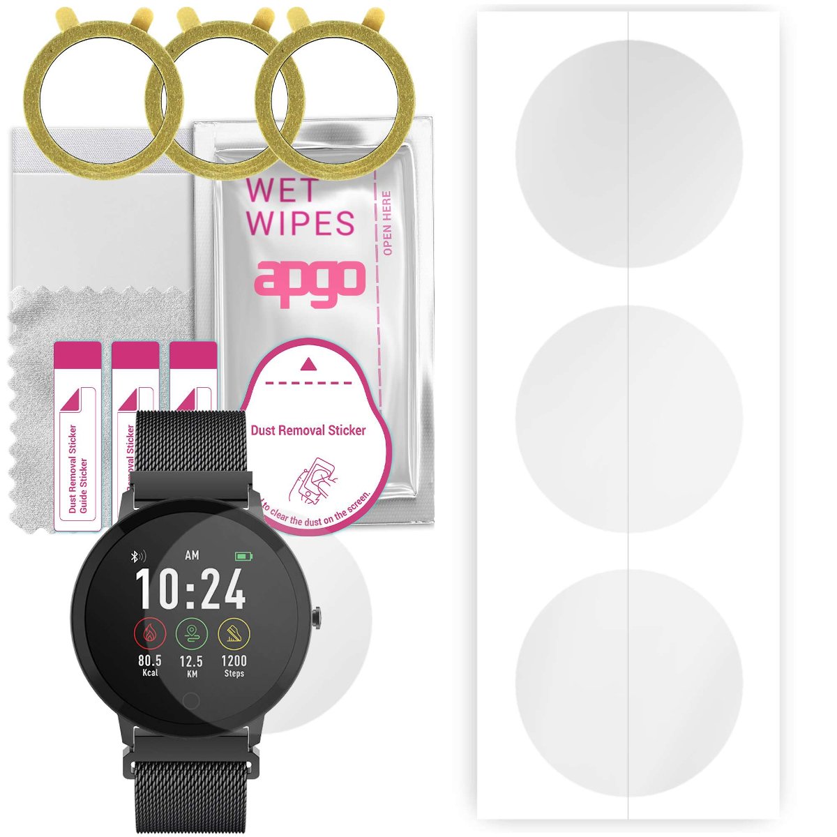 3x Folia hydrożelowa do Forever ForeVive SB-320 - apgo Smartwatch Hydrogel Protection Ochrona na ekran smartwatcha
