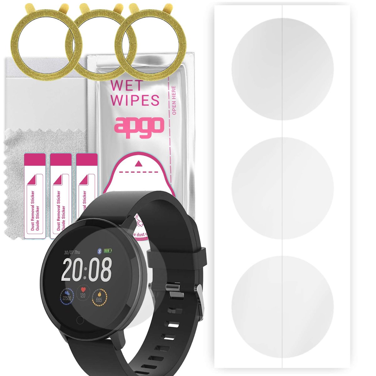 3x Folia hydrożelowa do Forever ForeVive Lite SB-315 - apgo Smartwatch Hydrogel Protection Ochrona na ekran smartwatcha