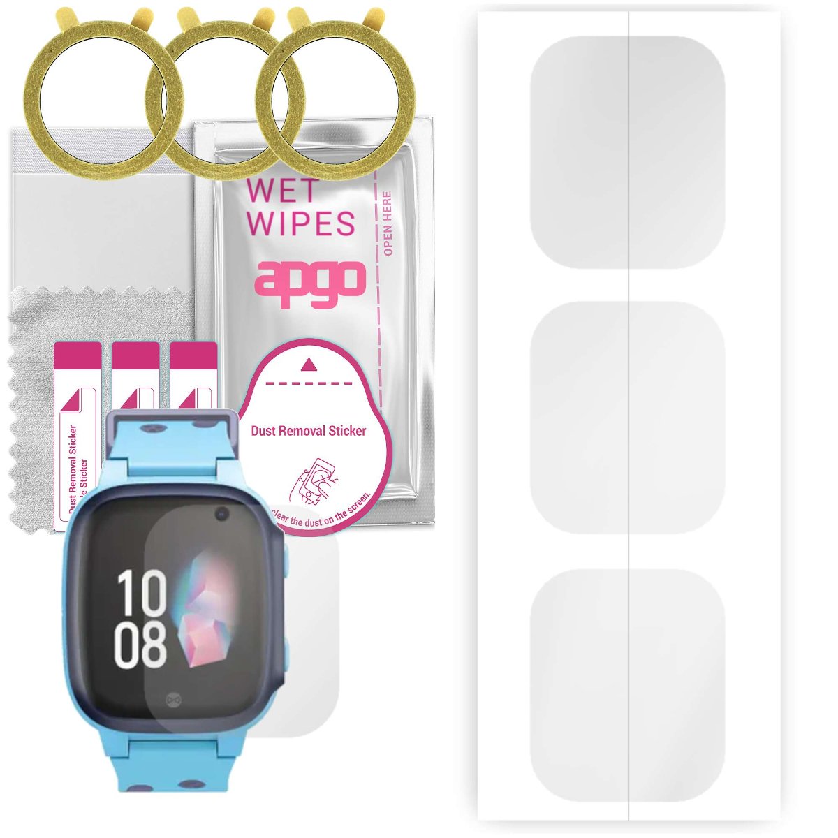 3x Folia hydrożelowa do Forever Kids Watch CALL ME 2 KW-60 - apgo Smartwatch Hydrogel Protection Ochrona na ekran smartwatcha