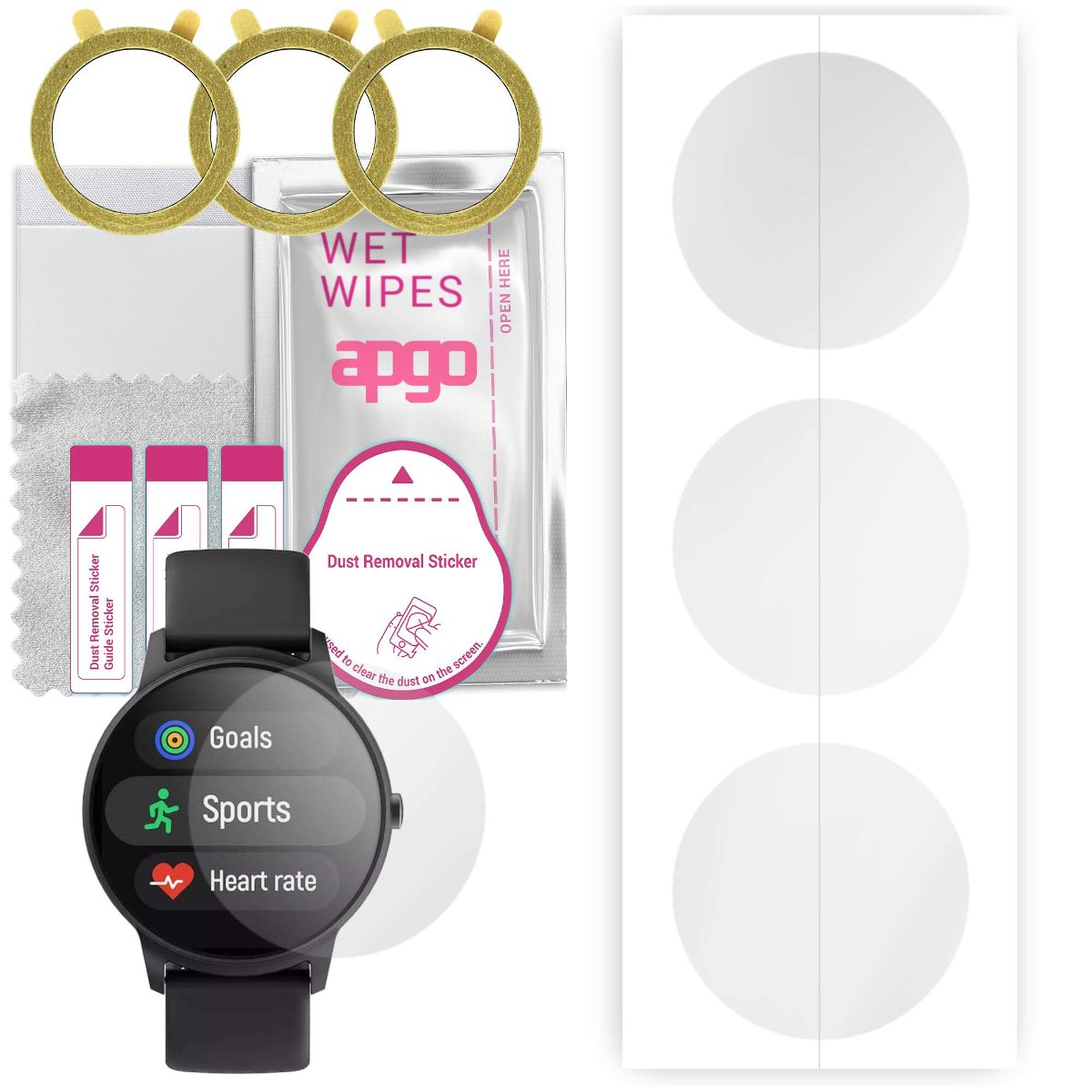 3x Folia hydrożelowa do Forever Forevive2 - apgo Smartwatch Hydrogel Protection Ochrona na ekran smartwatcha